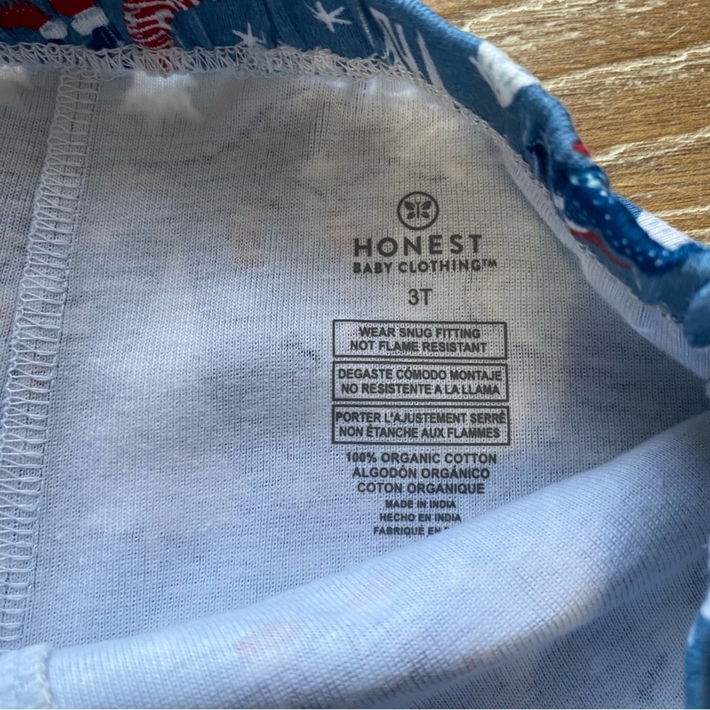 *NWT* Honest Baby Clothing 100% Organic Cotton Christmas Dinosaur Pajama Set 3T - Picture 12 of 14